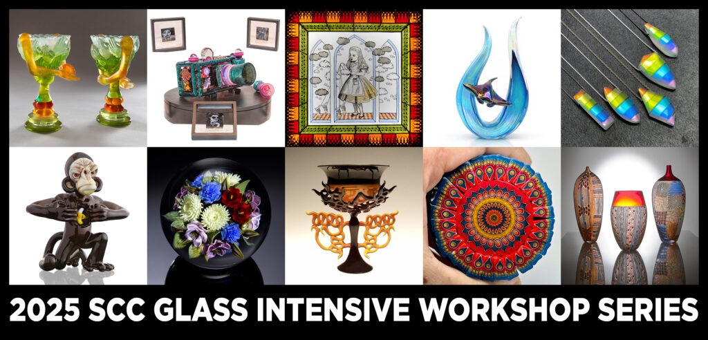 a collage of images of glass objects from the classes