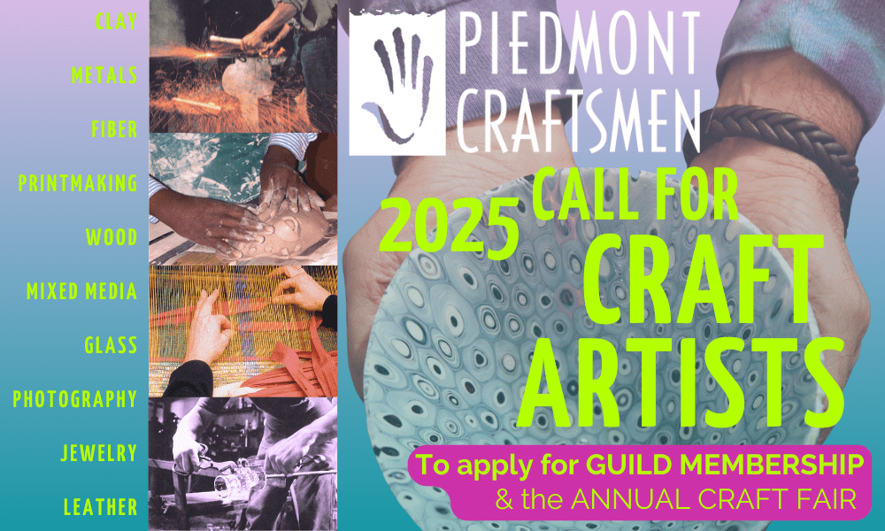 a poster for a call for craft artists